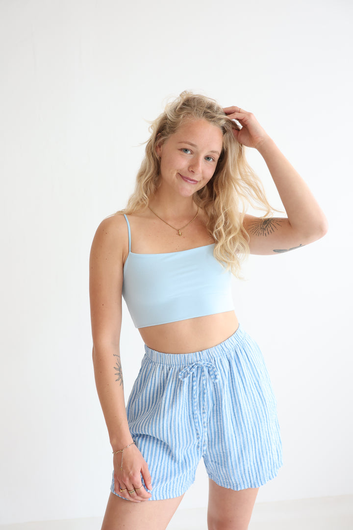 Kurze Musselinshorts Little Lines