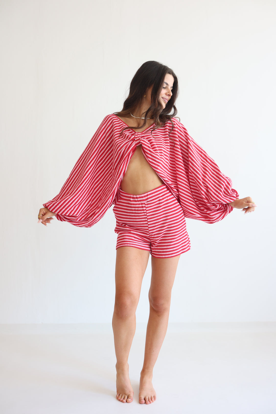 Striped Cotton Knit Lounge Set