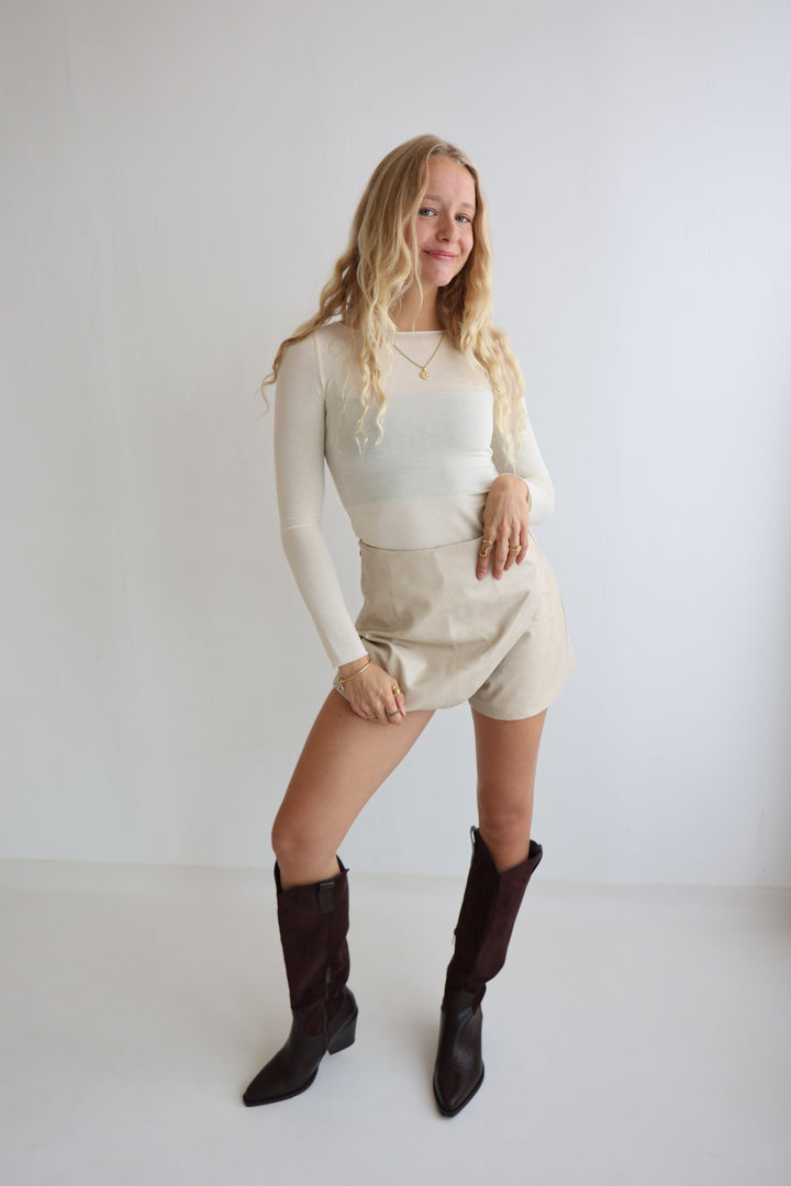 Hosenrock aus Kunstleder Tamina