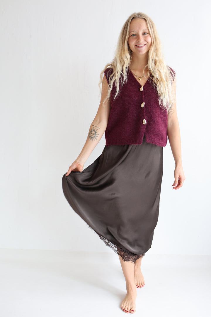 Pretty Lace Satin Skirt