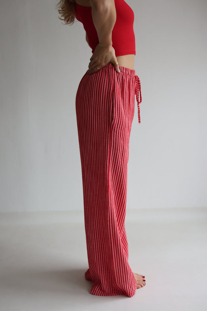 Lange Musselinhose mit Streifen Little Lines