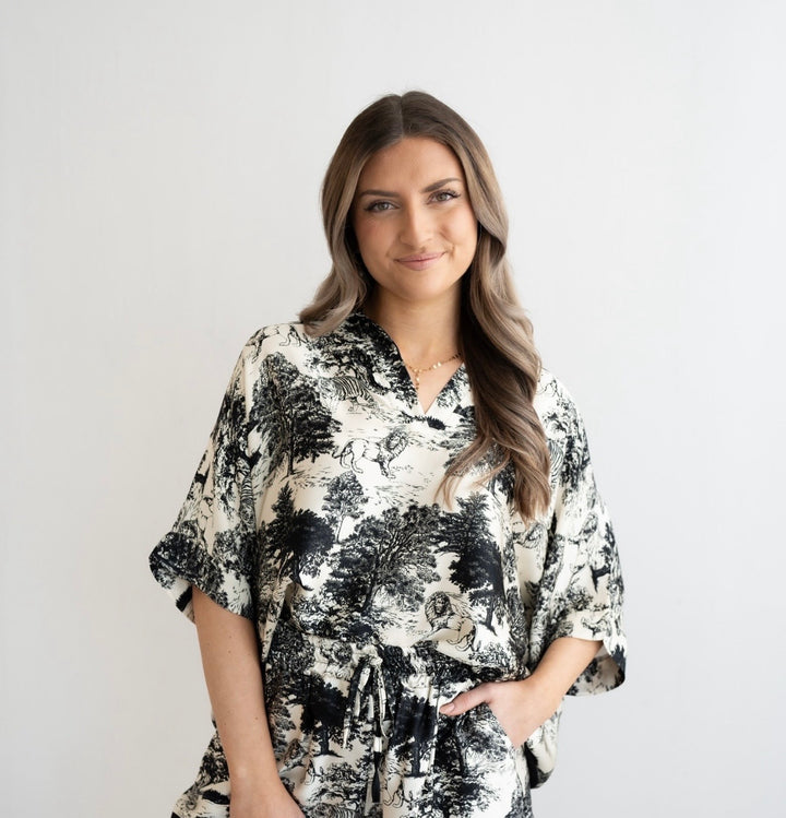 LUXURY BLUSE KURZ SCHWARZ EINHEITSGRÖSSE (B-WARE)