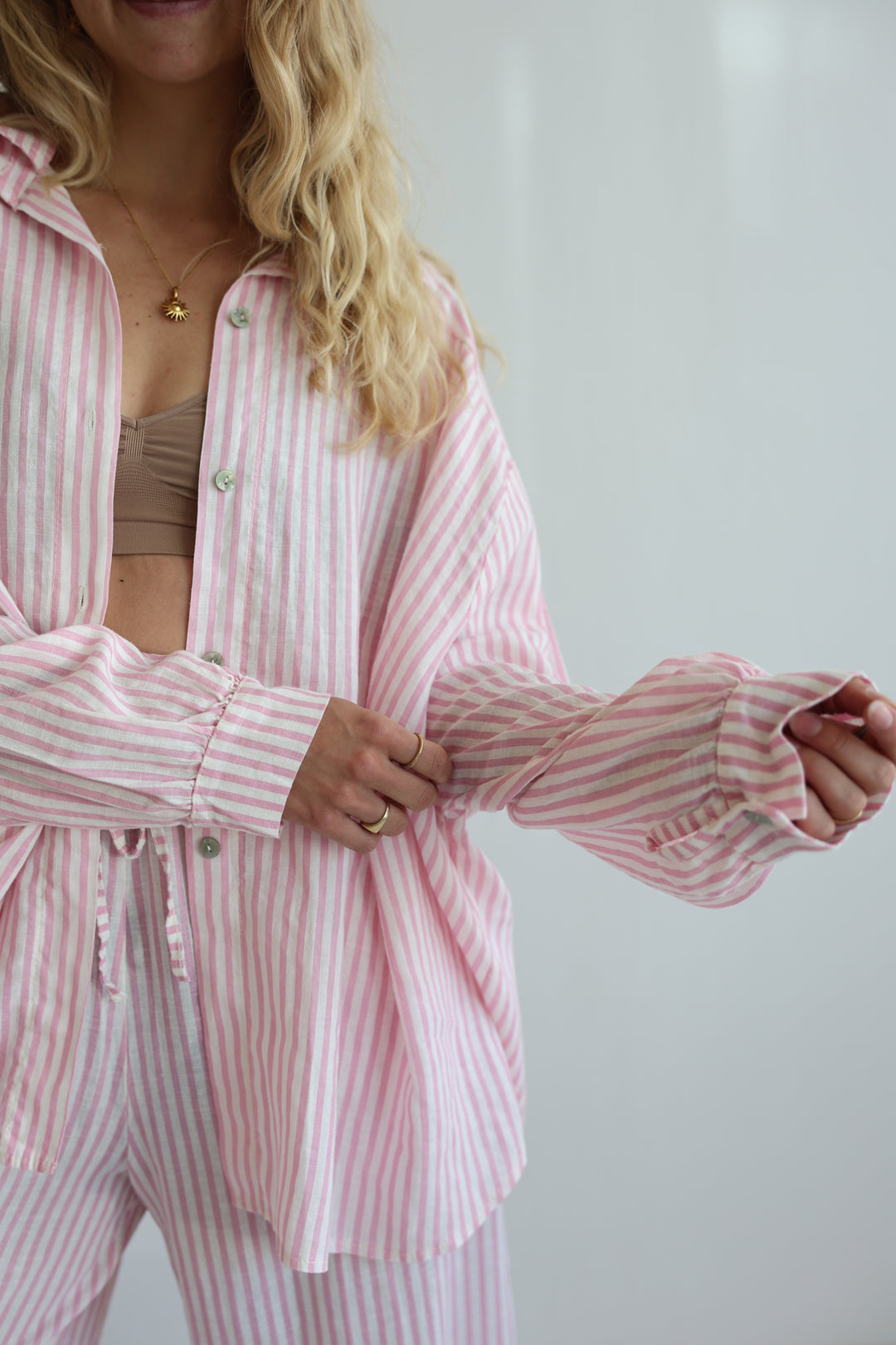 Oversize Striped Linen Bluse