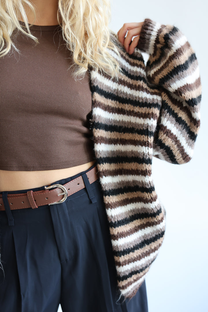 Gestreifter Oversize Cardigan Merle