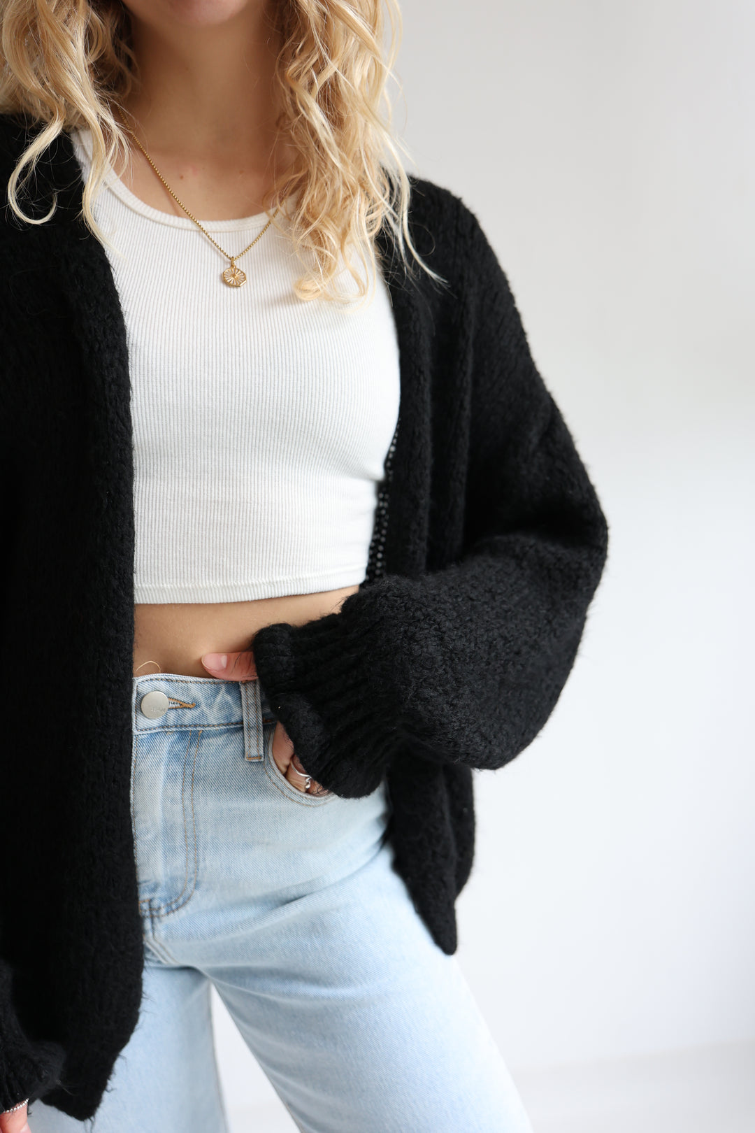 Offener Cardigan mit Rüschenärmeln Clara