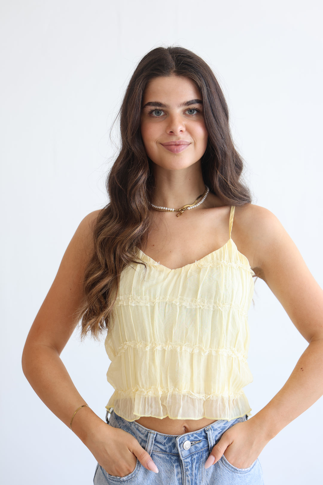 Sunlit Ruffle Basic Top