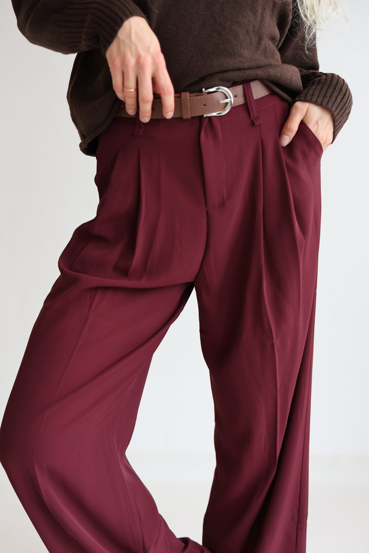 Bundfaltenhose mit Gürtel Anna