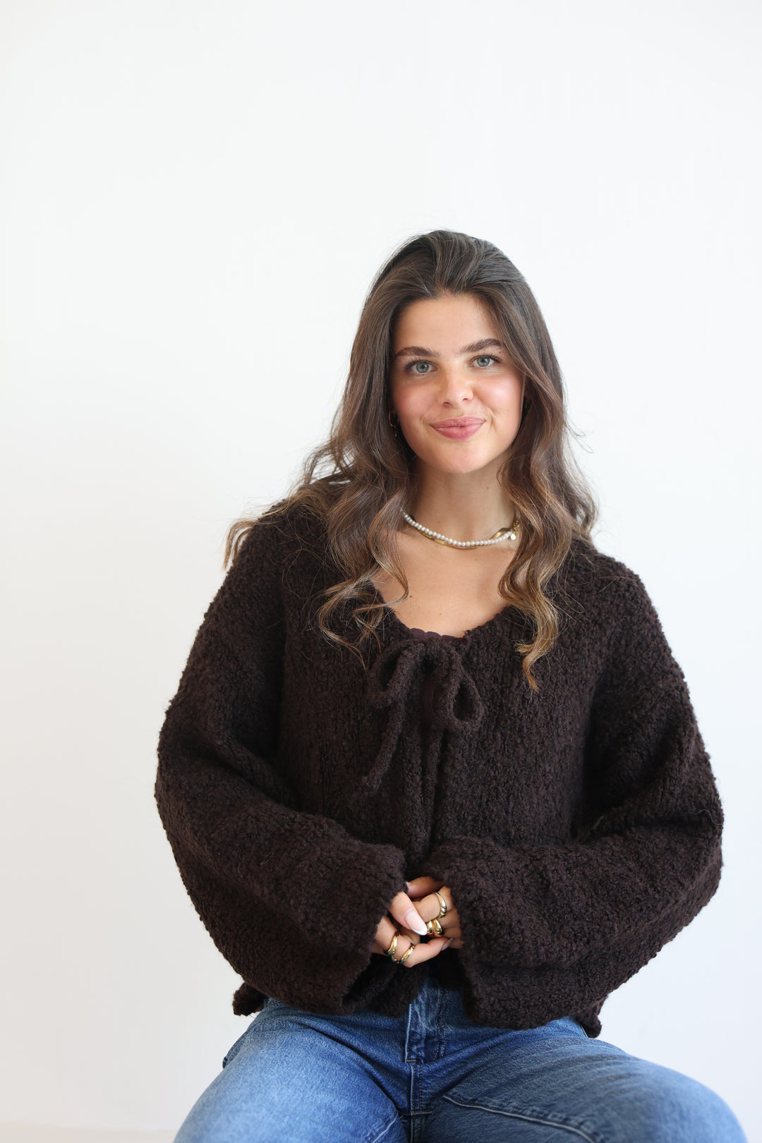 Cardigan Fluffy Tie