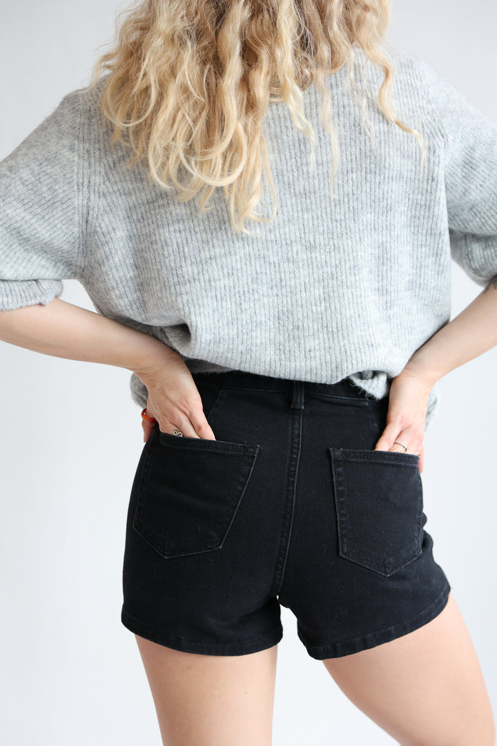 Schwarzer Jeans-Hosenrock Milena