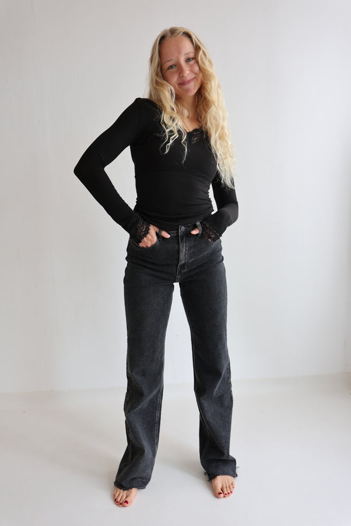 Extra Long Wide Leg Jeans Henna