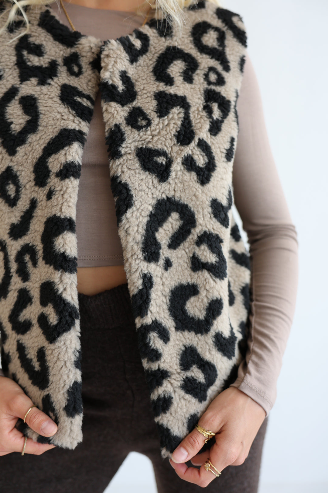 Teddyweste mit Leoprint