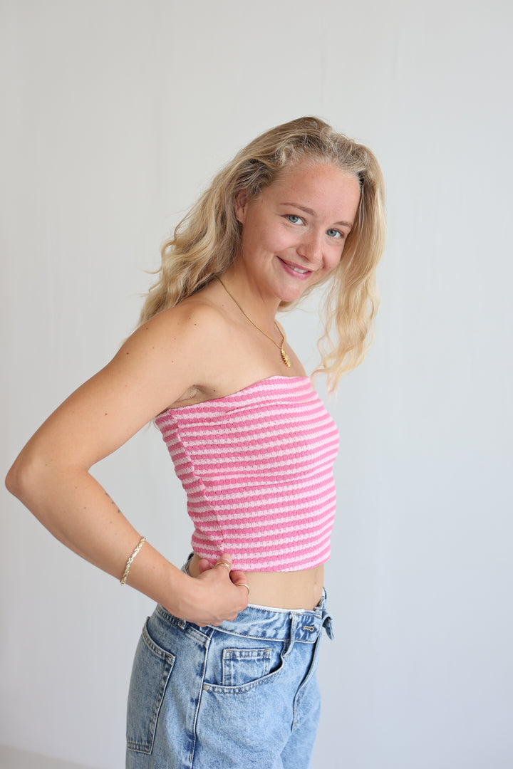 Striped Knit Tube Top