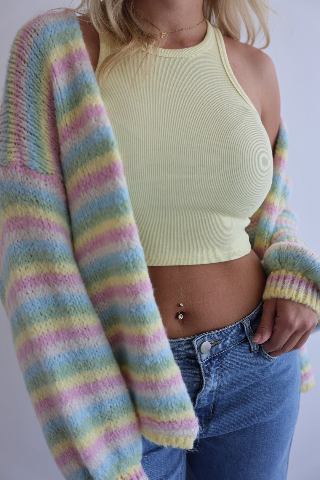 Gestreifter Oversize Cardigan Merle