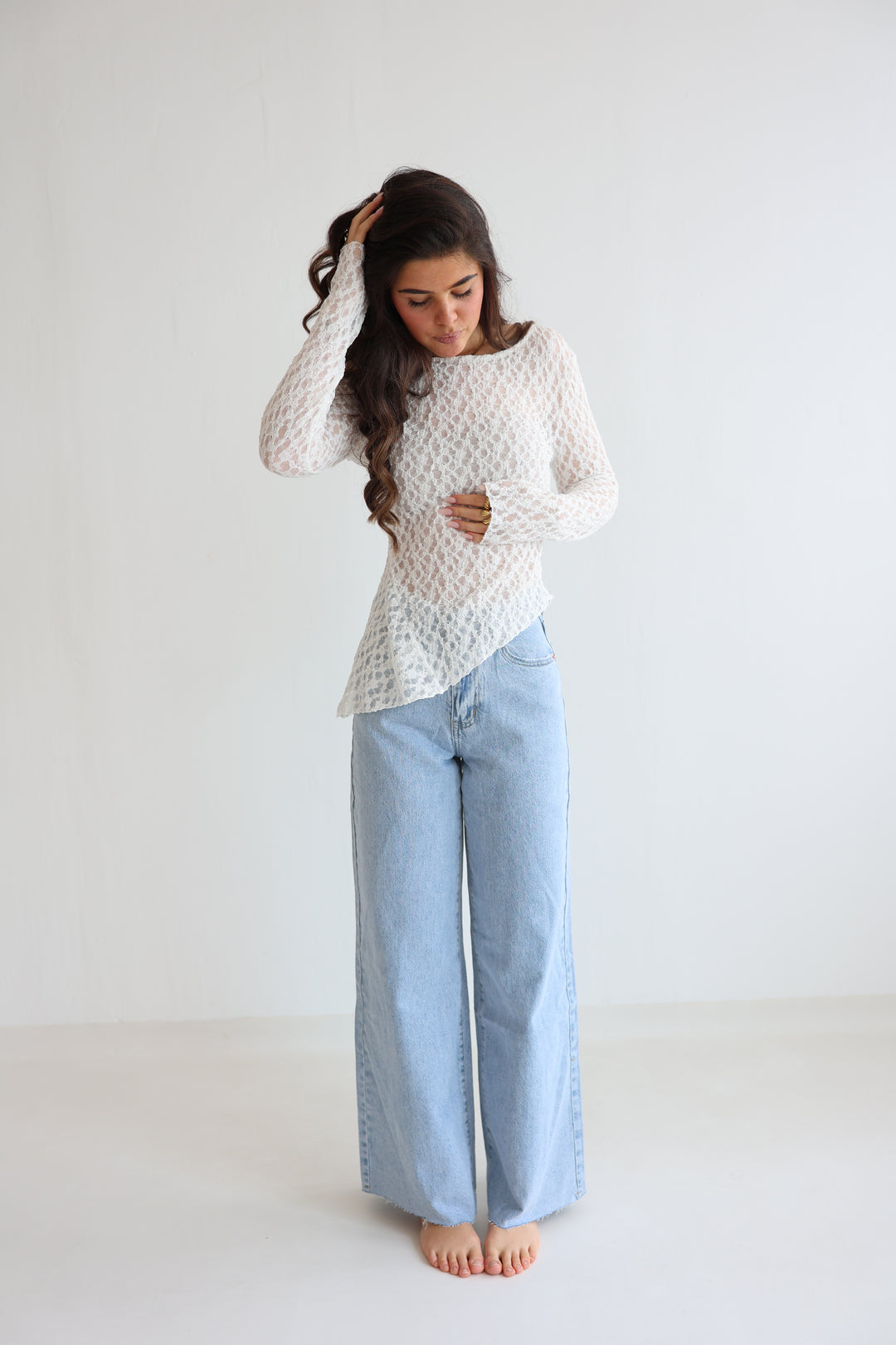 Asymmetric Mesh Longsleeve