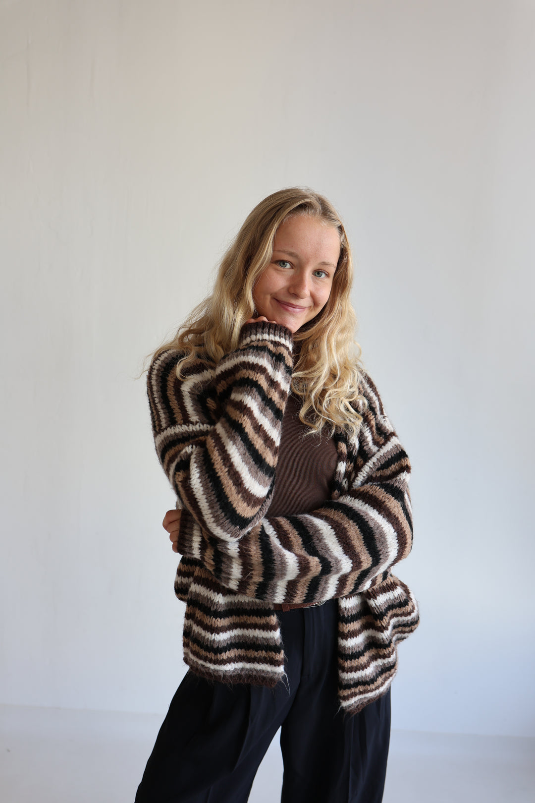 Gestreifter Oversize Cardigan Merle