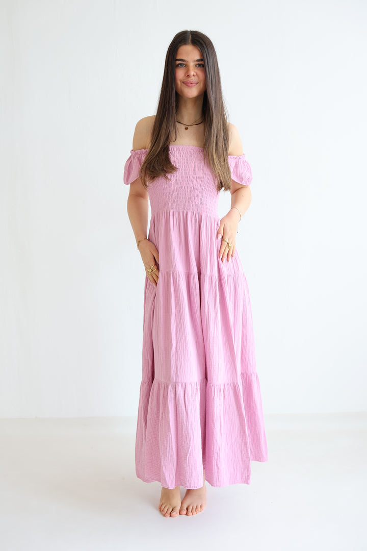Langes Kleid mit Raffung Livia