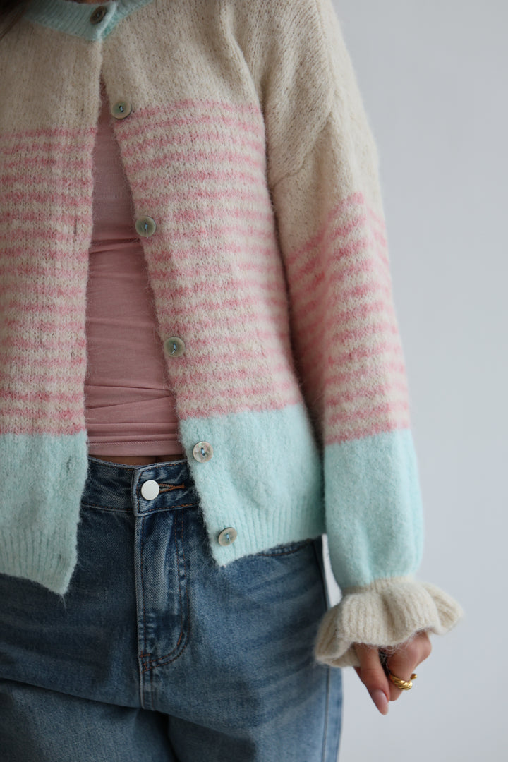 Candy Stripe Knit Cardigan