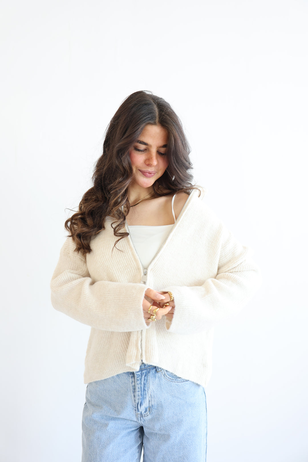 Casual Zipper Cardigan