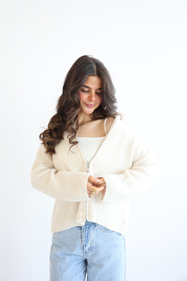 Casual Zipper Cardigan