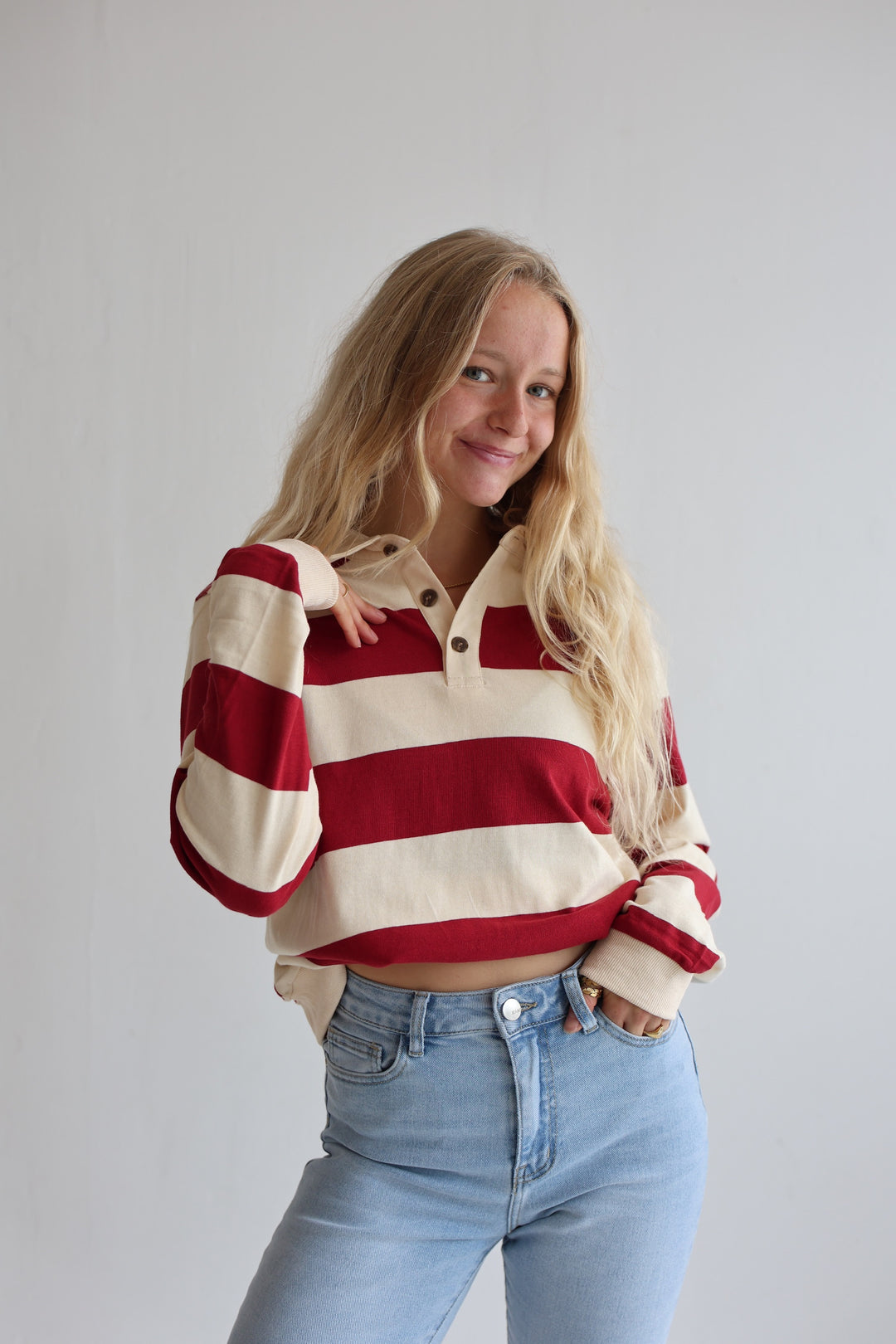 Retro Burgundy Long Polo