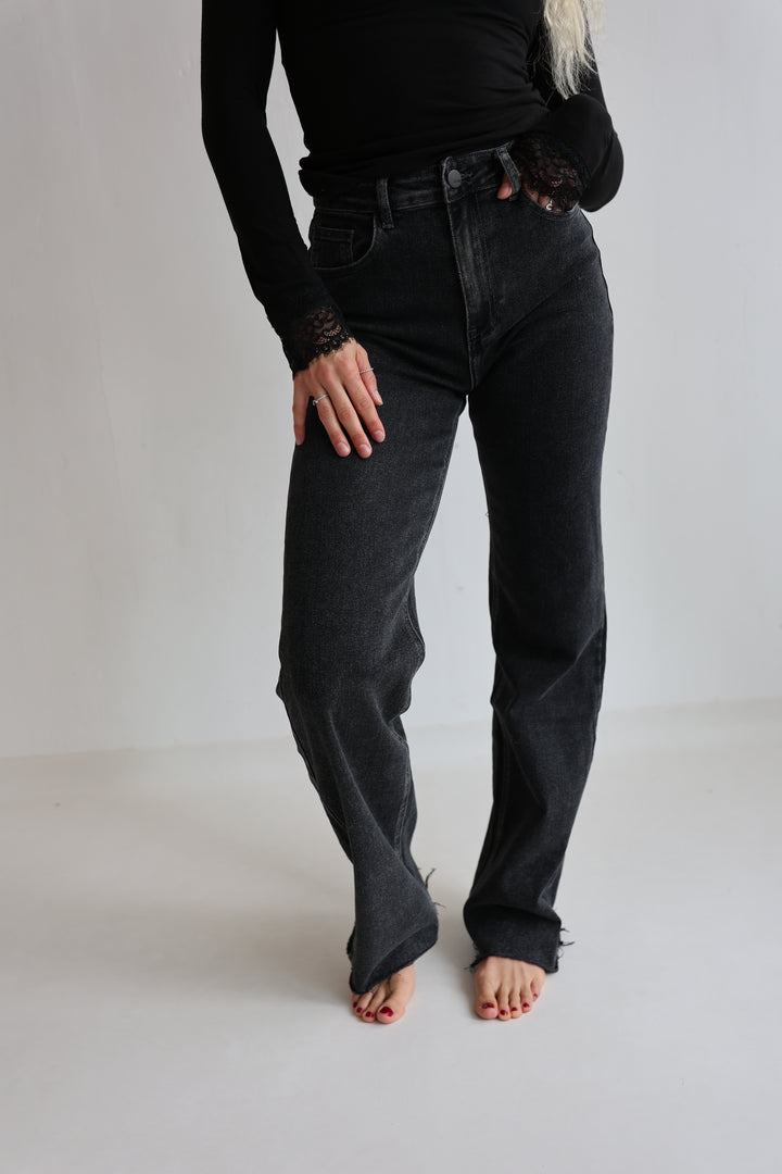 Extra Long Wide Leg Jeans Henna