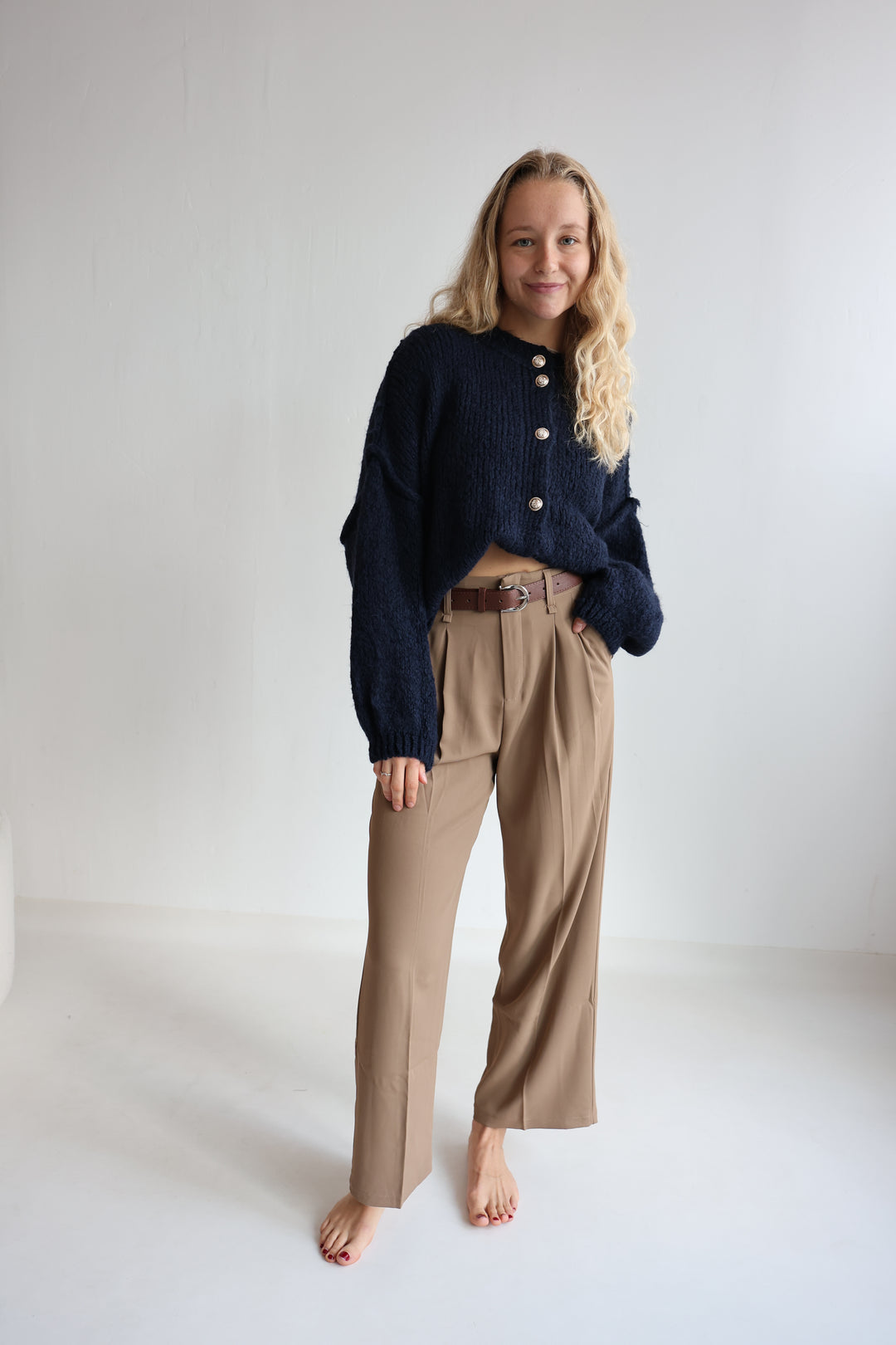 Bundfaltenhose mit Gürtel Anna