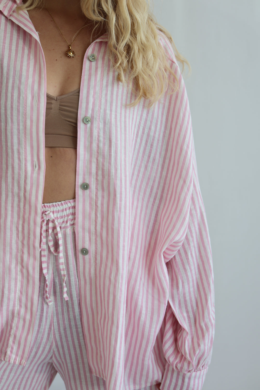 Oversize Striped Linen Bluse