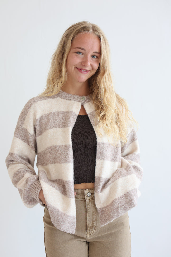 Sugar Stripe Button Cardigan