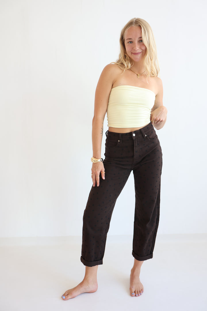 Espresso Polka Mom Jeans