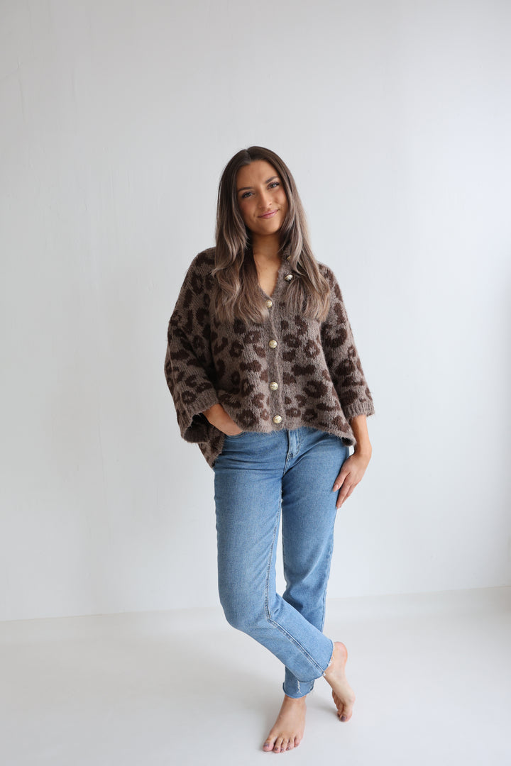 Leopard Glam Oversize Cardigan