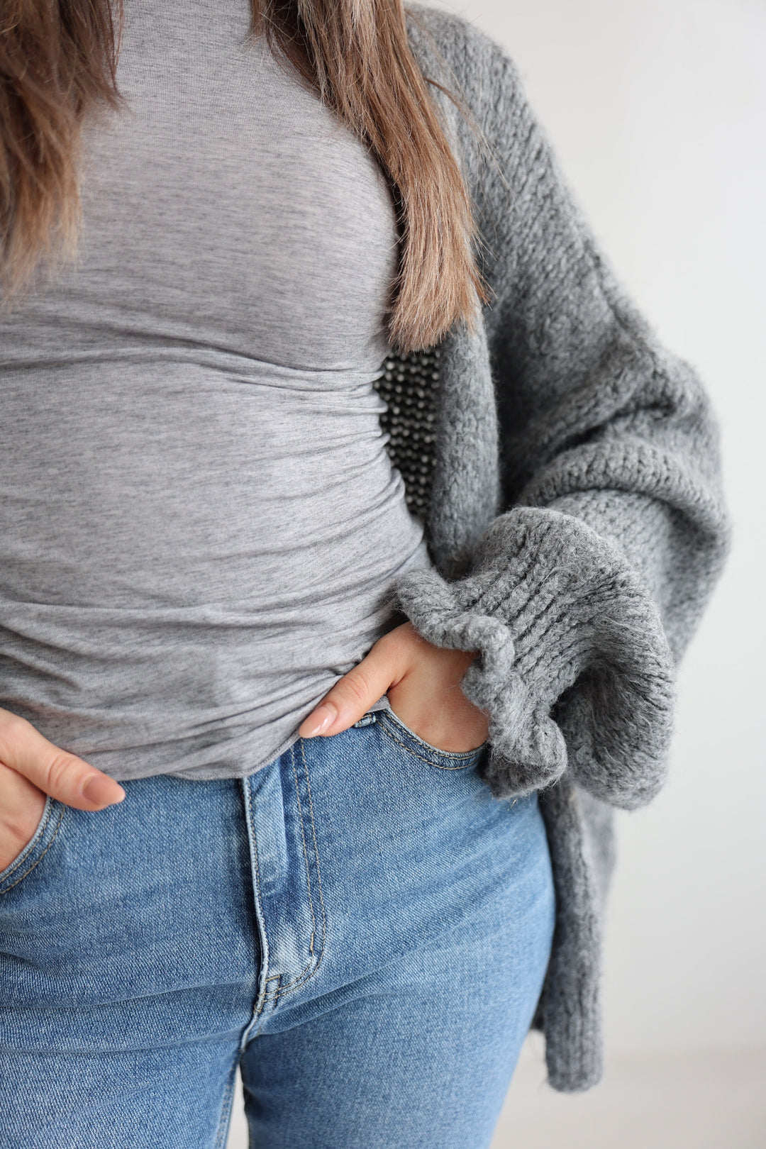 Offener Cardigan mit Rüschenärmeln Clara