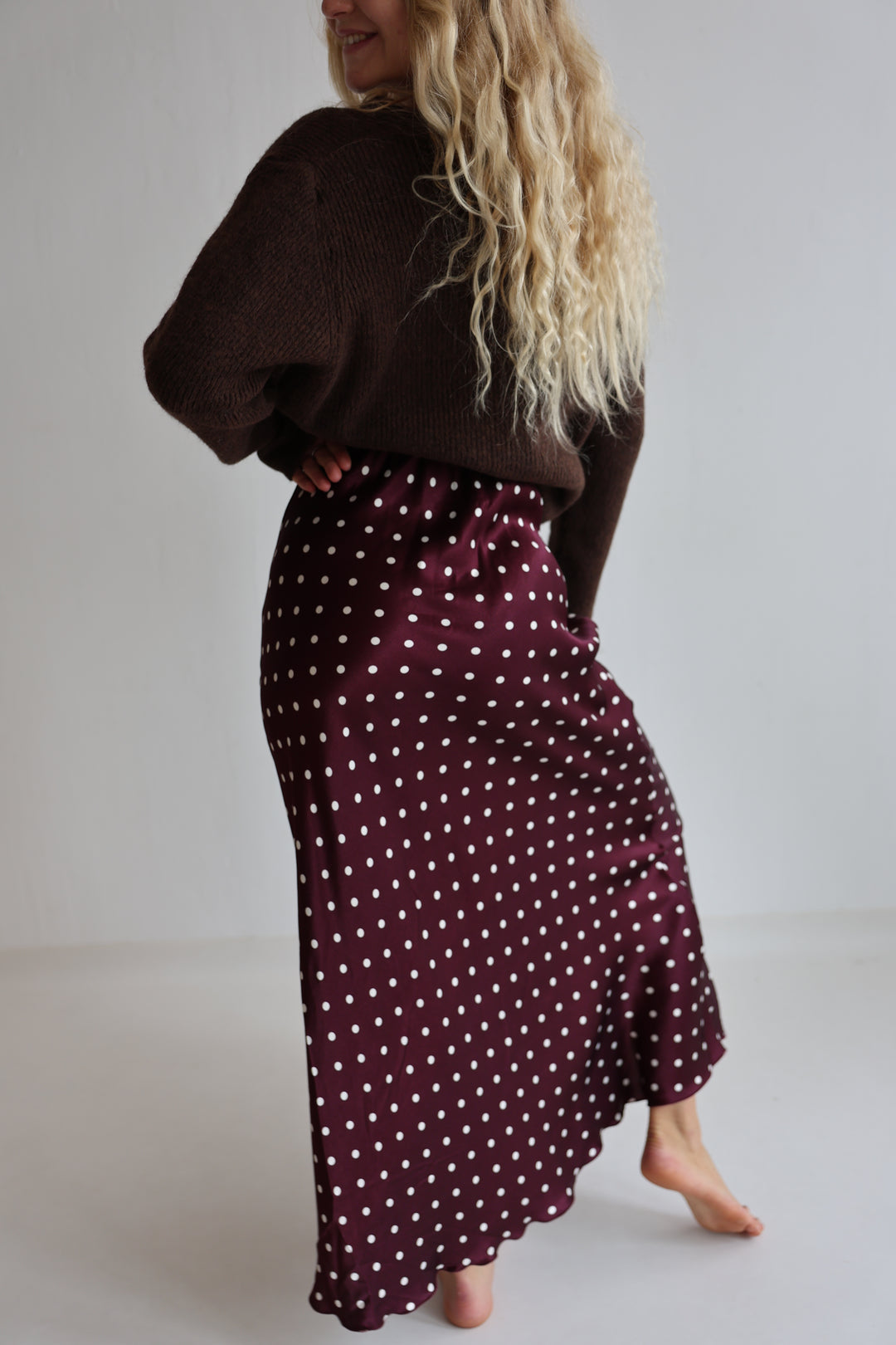 Langer Viskoserock Polka Dots