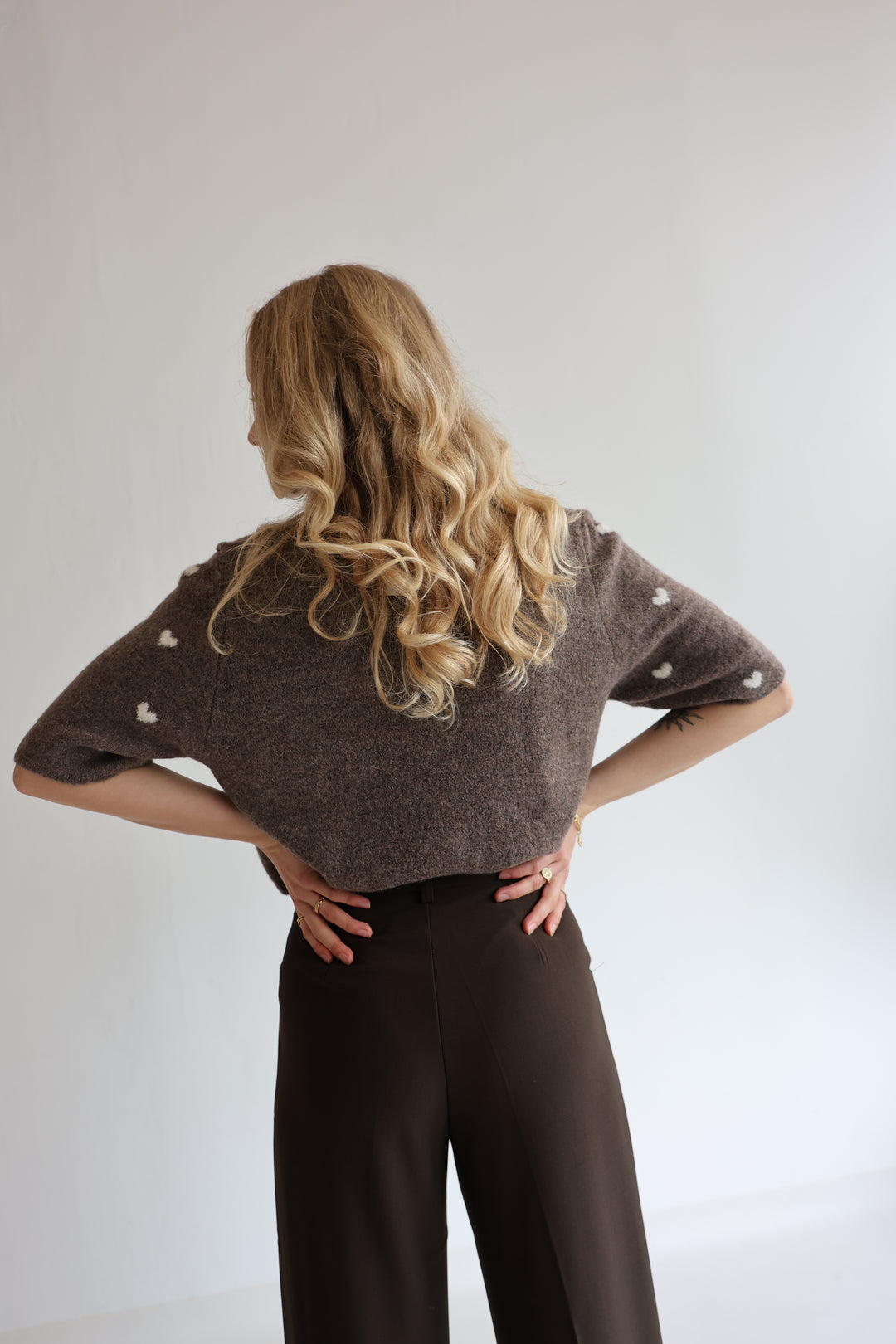 Kurzarm Cardigan Jolina mit Herzprint