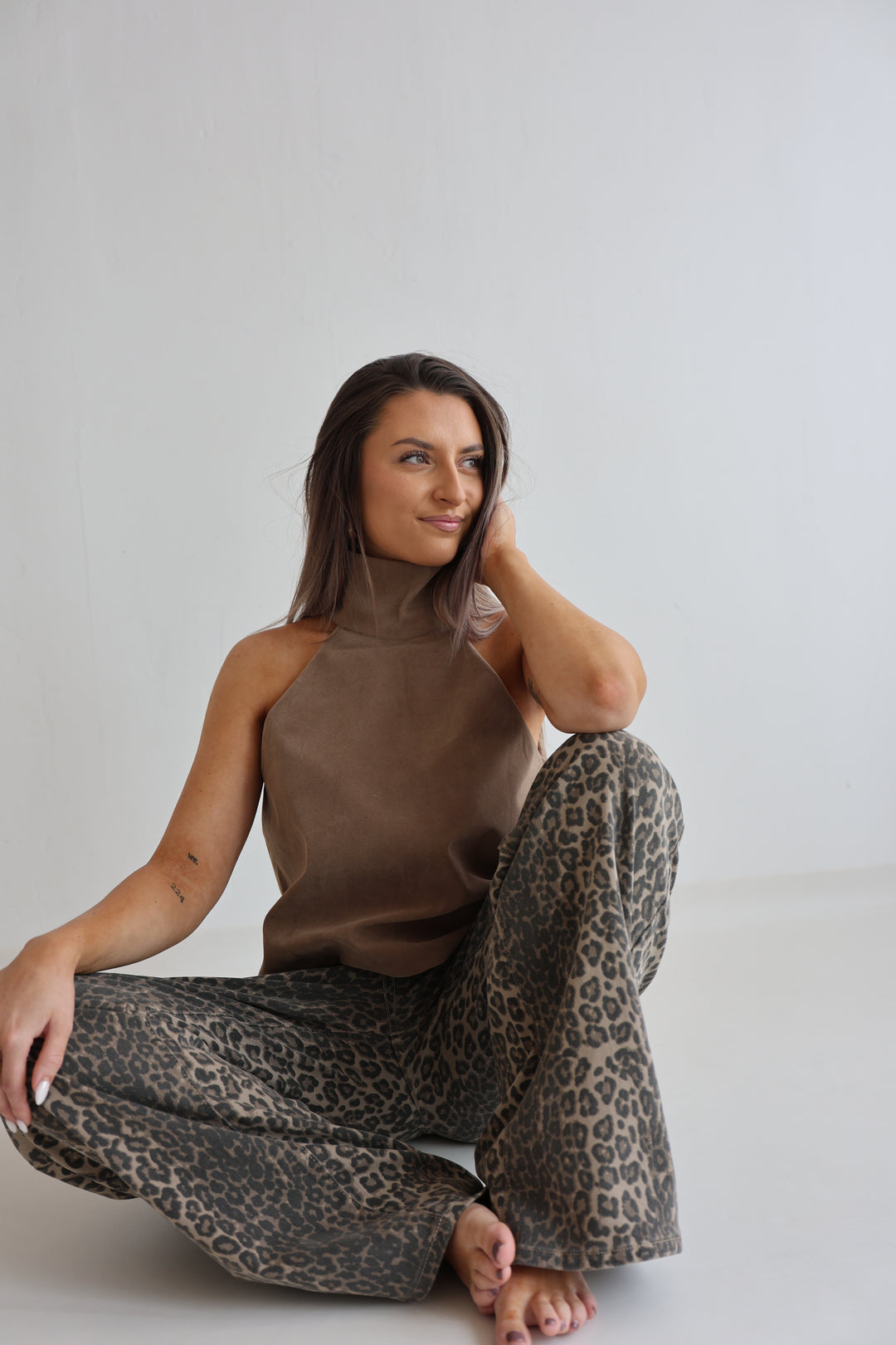 Neckholder-Top Velour Chic