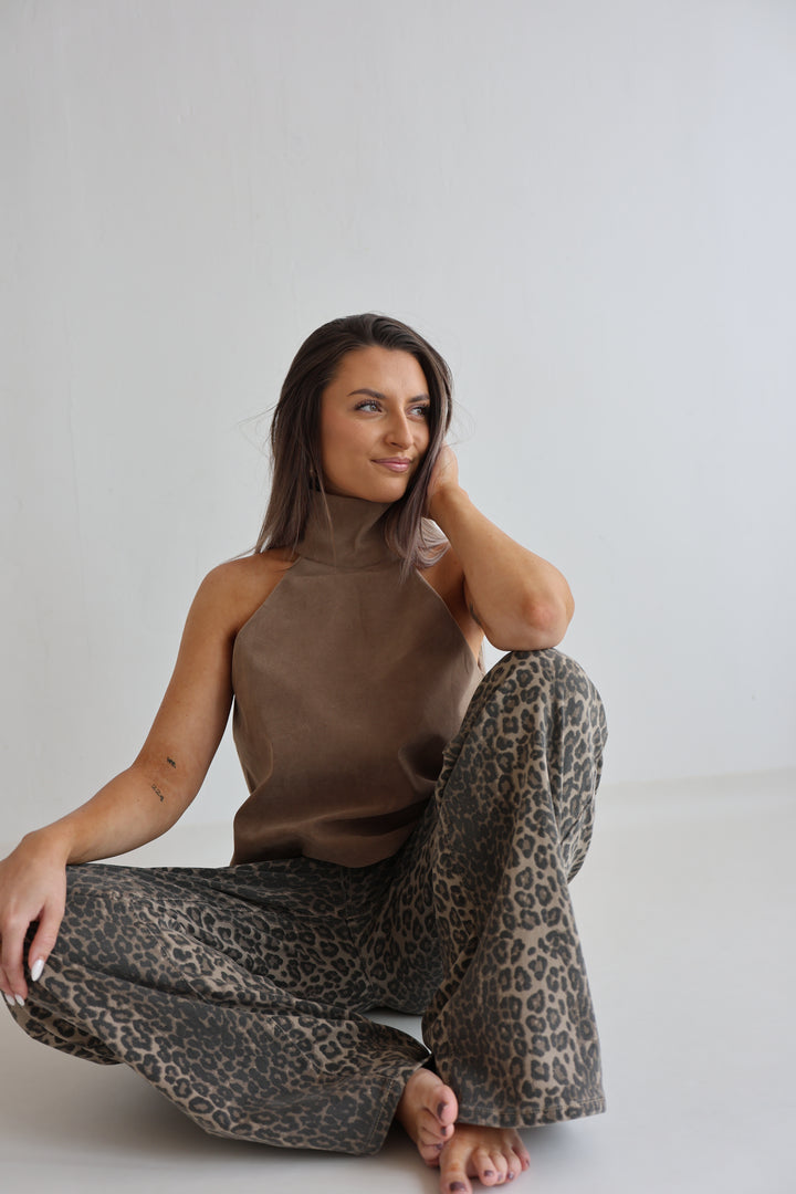 Neckholder-Top Velour Chic