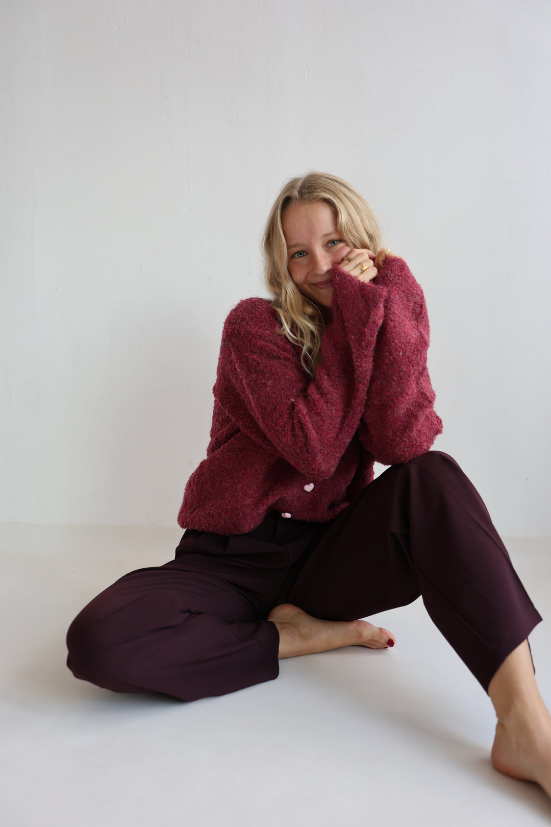 Kuscheliger Cardigan mit Herzknöpfen Tara