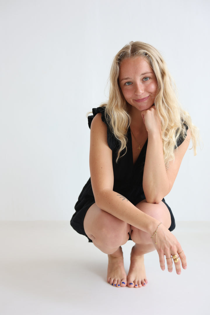 Musselin-Jumpsuit mit Rüschen