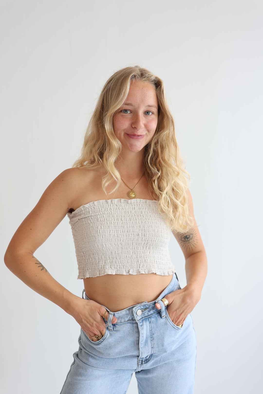 Short Croptop aus Musselin