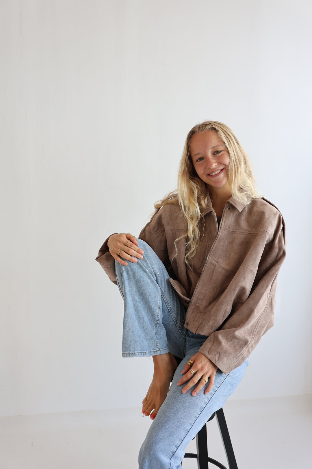 Luxe Suede Bomber Jacket