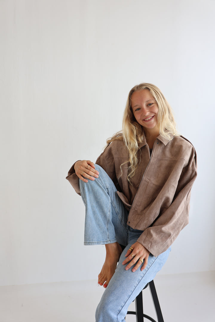 Luxe Suede Bomber Jacket