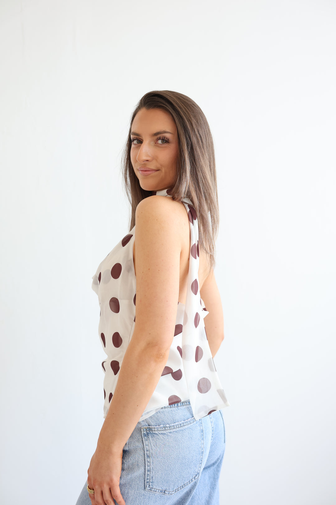 Polka Dot Wrap Top