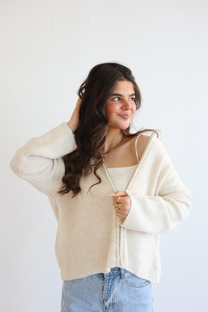 Casual Zipper Cardigan