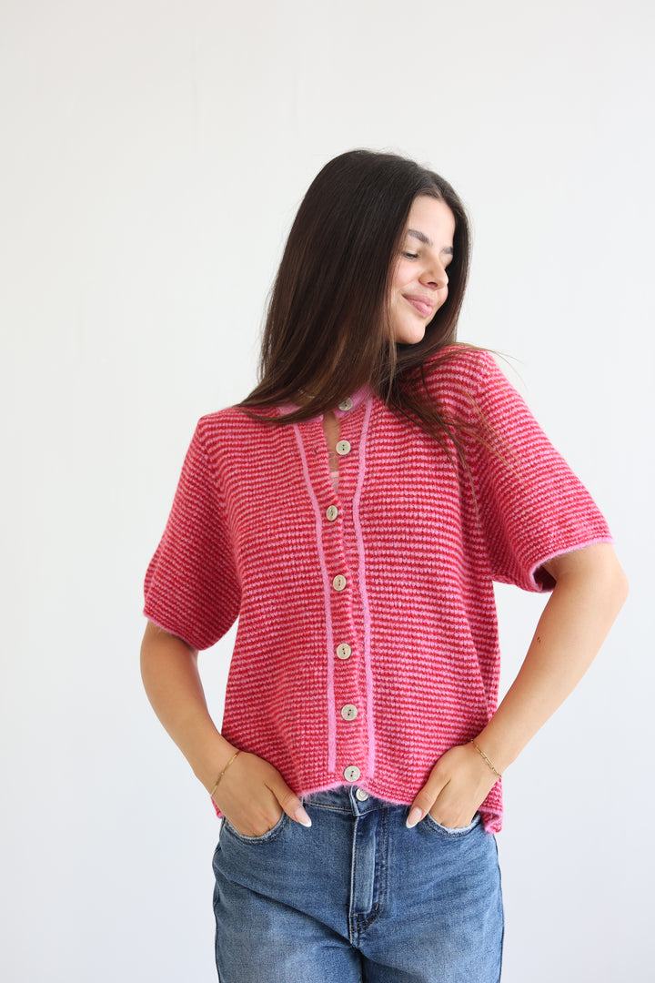 Little French Stripe Cardigan