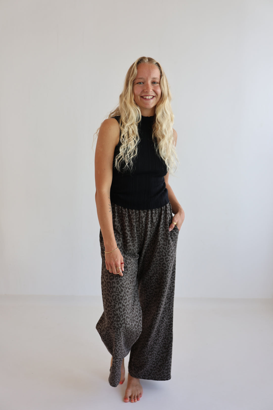 Jersey Jogger Pants mit Leoprint Nuna