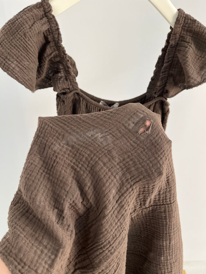LANGES KLEID MIT RAFFUNG LIVIA DARK CHOCOLATE (B-WARE)