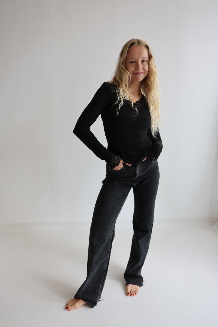 Extra Long Wide Leg Jeans Henna