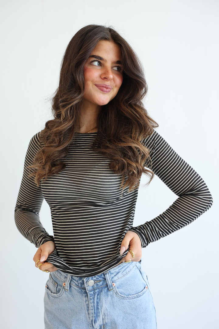Striped Longsleeve mit Cashmere
