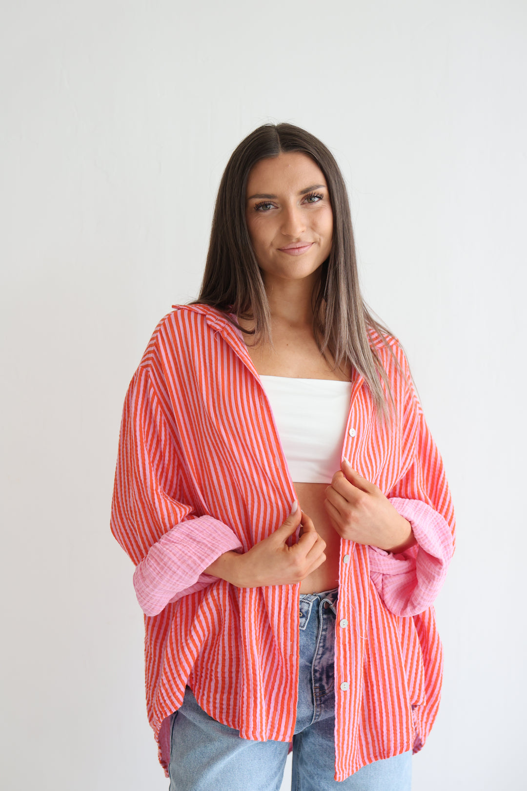 Gestreifte Musselinbluse Meadow