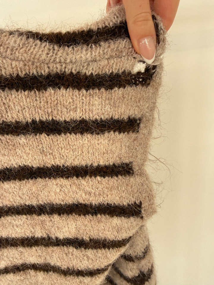 GESTREIFTE WESTE COSIMA MOCCA (B-WARE)