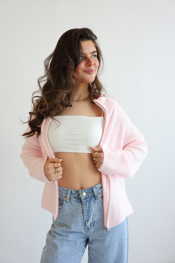 Casual Zipper Cardigan